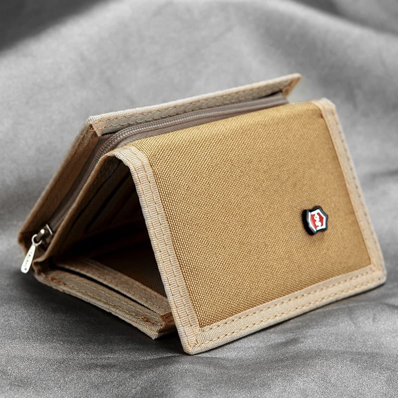 Korean Style Canvas Men's Wallet Zipper Coin Pocket Multifunctional Classic Bestseller Money Clip Factory Direct Sale