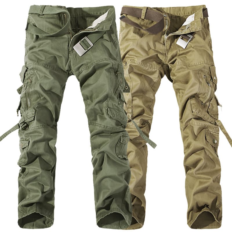 Cross-Border Stable Men's Sports Casual Pants Wholesale Large Size Loose Overalls Multi-Pocket Washed Sports Pants Trendy