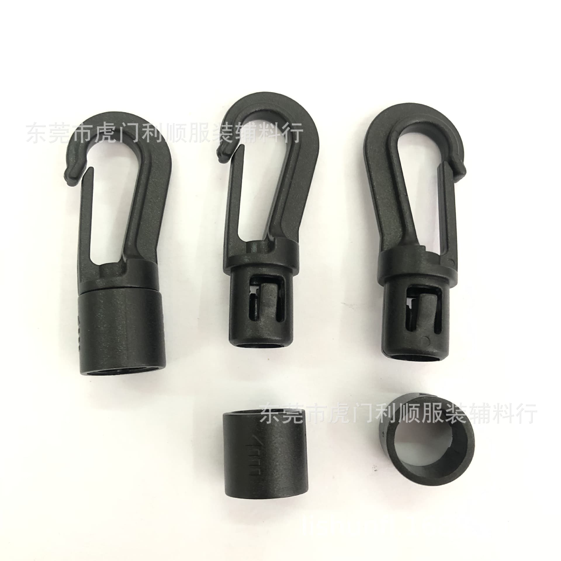 Manufacturer In-Stock 8mm Plastic Latex Tube Hook Buckles, Outdoor Sports Equipment Double-Ended Elastic Rope Swivel Hooks