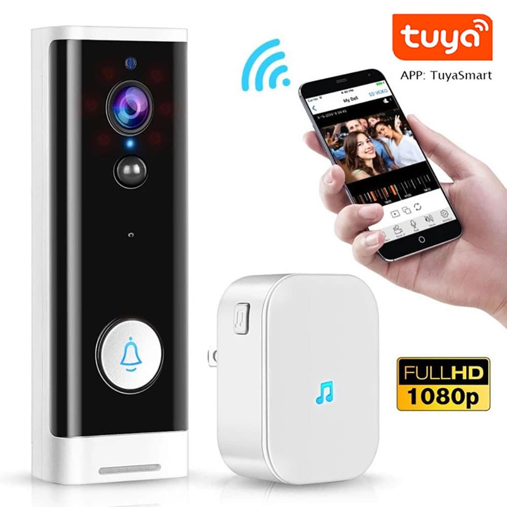 Tuya Smart 360° Wireless WiFi Doorbell HD Solar Outdoor Ubox Surveillance Visible Doorbell