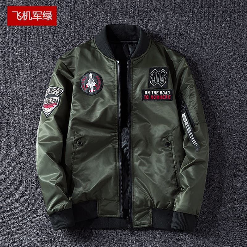 Men's Jacket American Flight Jacket Autumn Winter Baseball Jacket Streetwear Reversible Jacket Cotton Padded Coat Men Plus Size