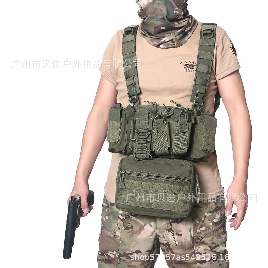 MK3 outdoor camouflage sports vest set, tactical bellyband and abdominal bag, multi-functional mountain chicken CS combat uniform