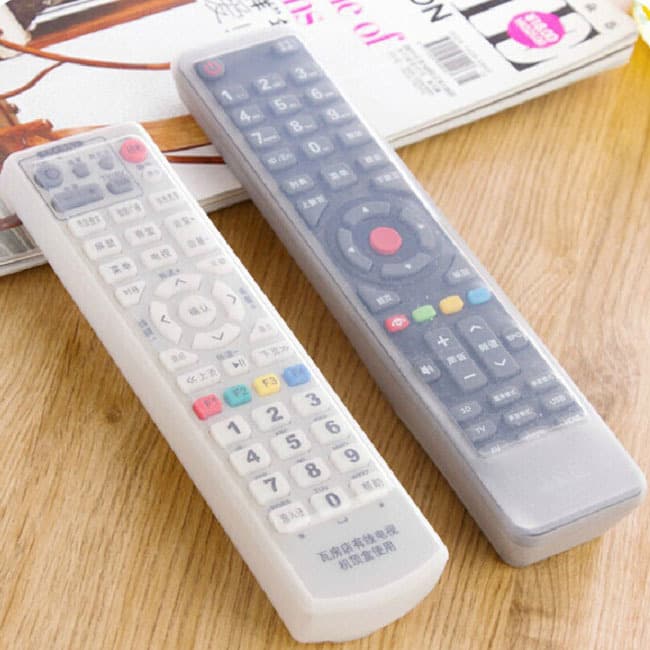 Home TV Remote Control Silicone Case Storage Shell Protective Cover Simple Style White Color Waterproof Bag for Living Room