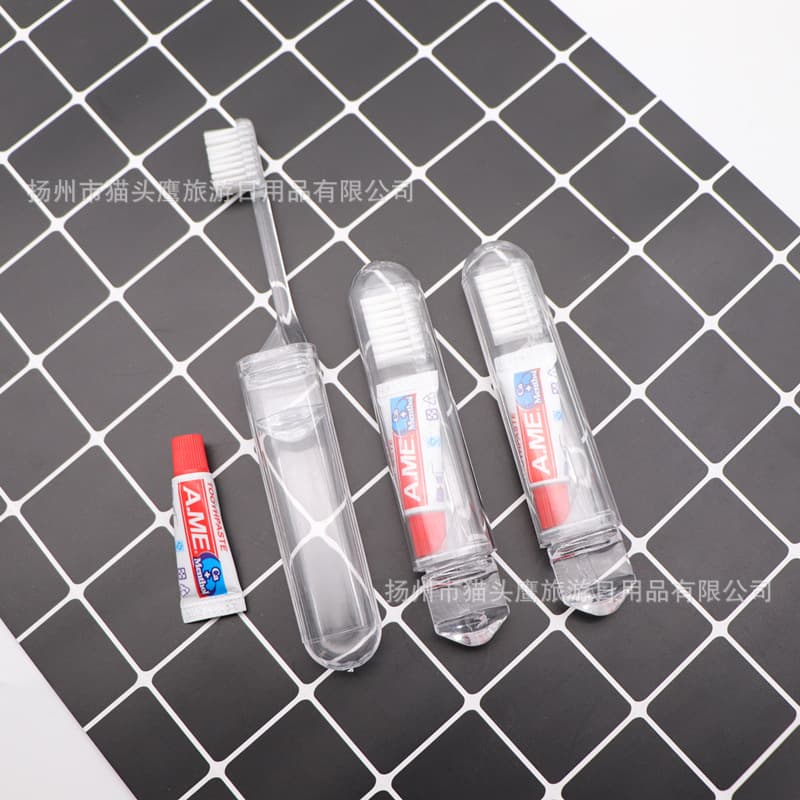 Aviation non-disposable soft-bristle toothbrush, travel folding toothbrush, portable dental kit toiletries