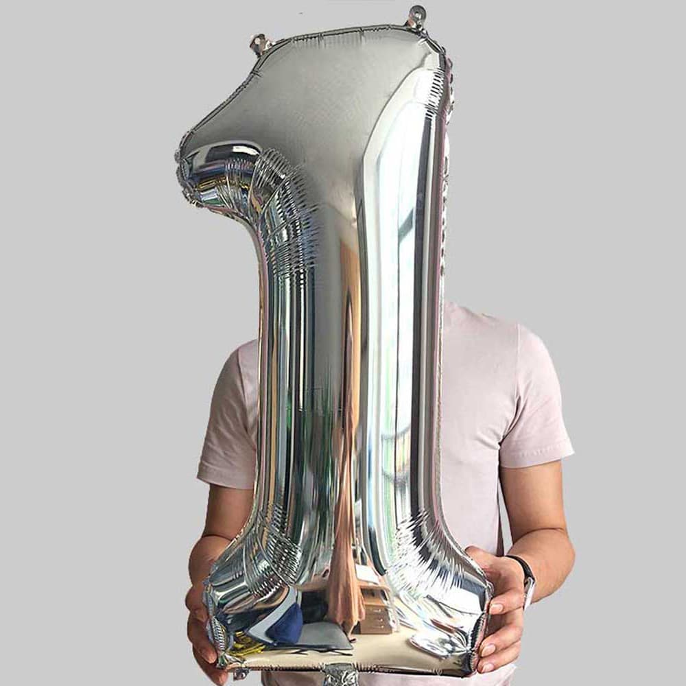 32-inch Large Number Balloon, Aluminum Film Balloon, Foil Balloon, Party Decoration, Silver, Creative Balloons Wholesale