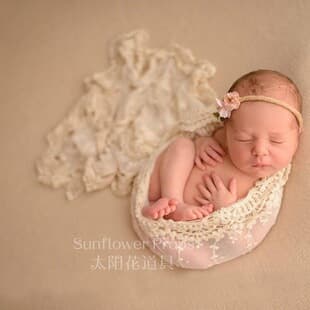 European and American New Style Lace Swaddle Wrap for Newborn Photography Props, Full Moon 100 Days Baby Photo Studio Lace Wrap