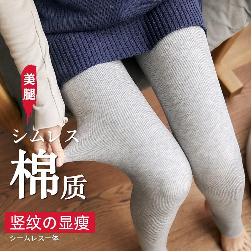 Winter Fleece-Lined Thick Thermal Leggings for Women, Ribbed High-Waist Warm Pants, All-in-One Style