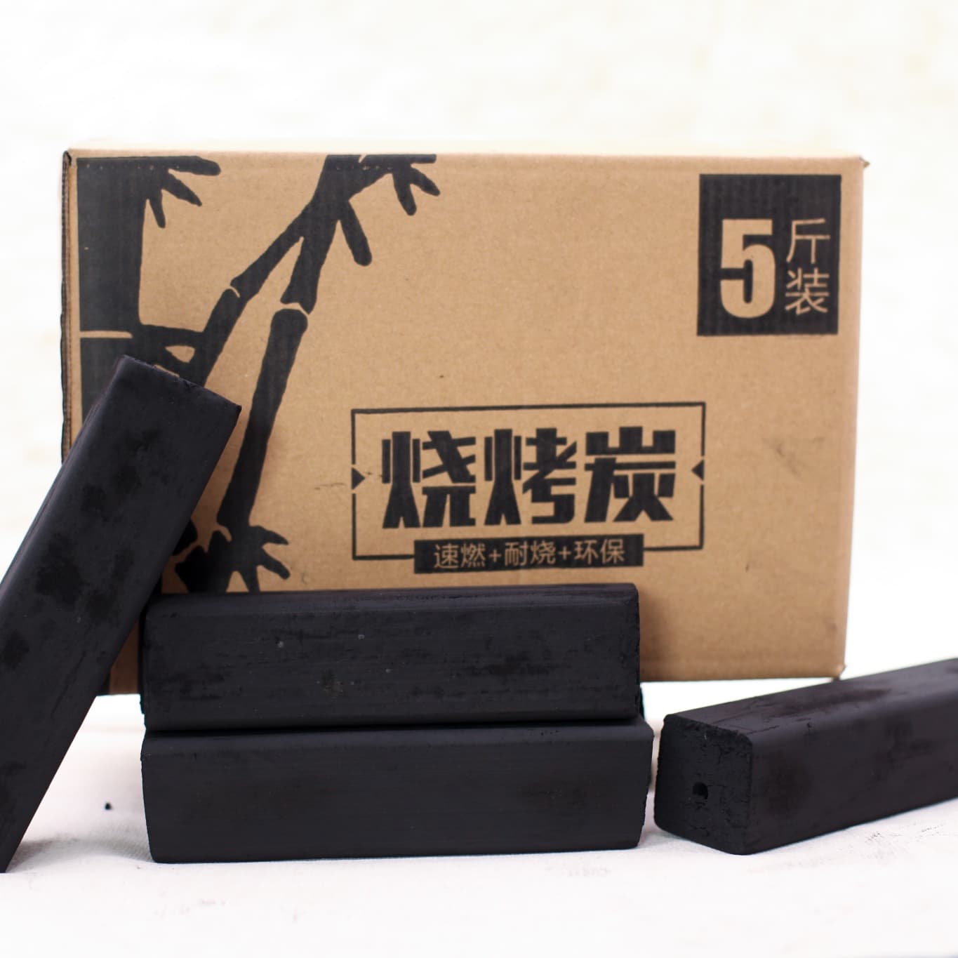 Wholesale 5 Jin High Temperature Carbon BBQ Bamboo Charcoal Machine-Made Charcoal Smokeless Hot Pot Outdoor Heating Charcoal Fruit Wood Carbon Factory Direct