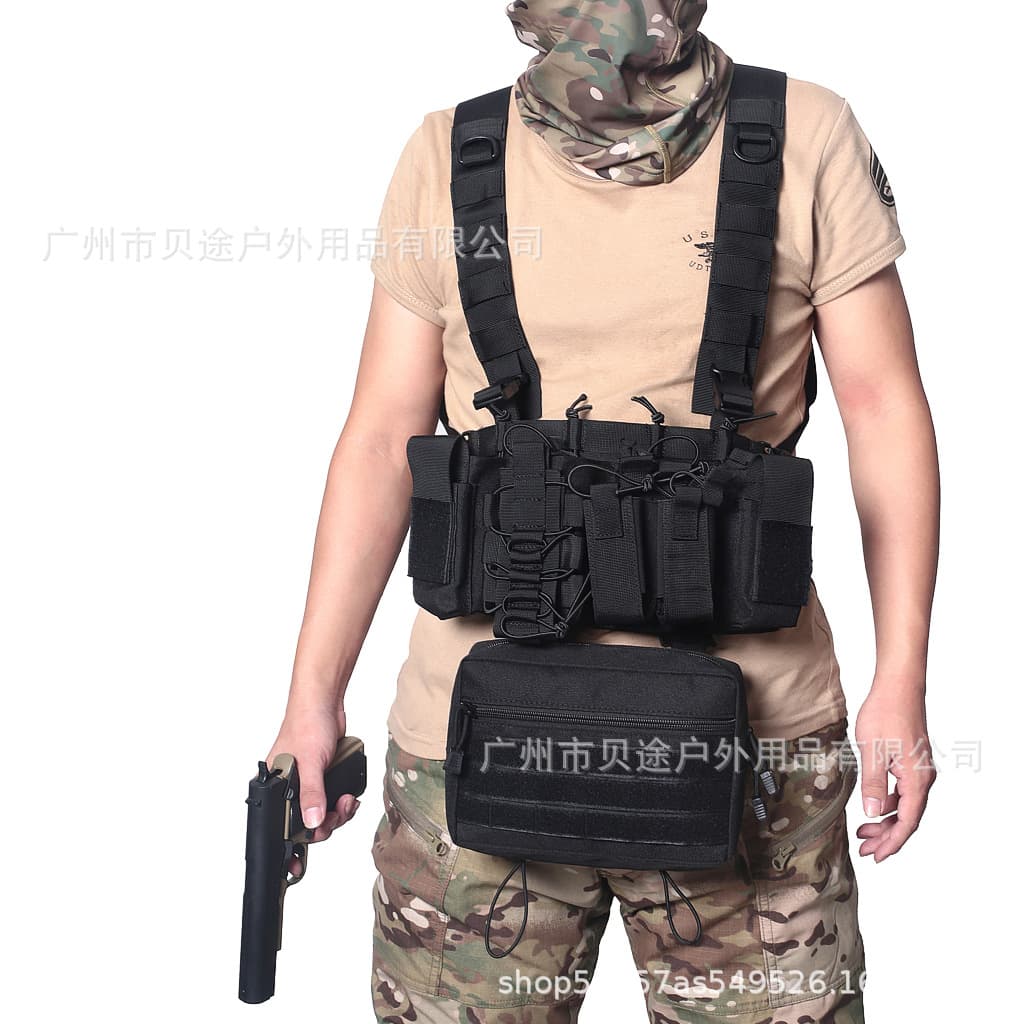 MK3 Outdoor Camo Sports Vest Set Tactical Belly Bag with Waist Pack Multi-functional Mountain CS Combat Gear