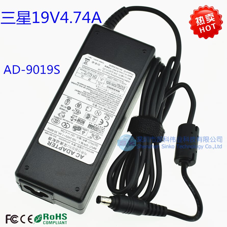 Samsung Laptop Power Adapter 19V 4.74A AD-9019S Portable DC Computer Charger