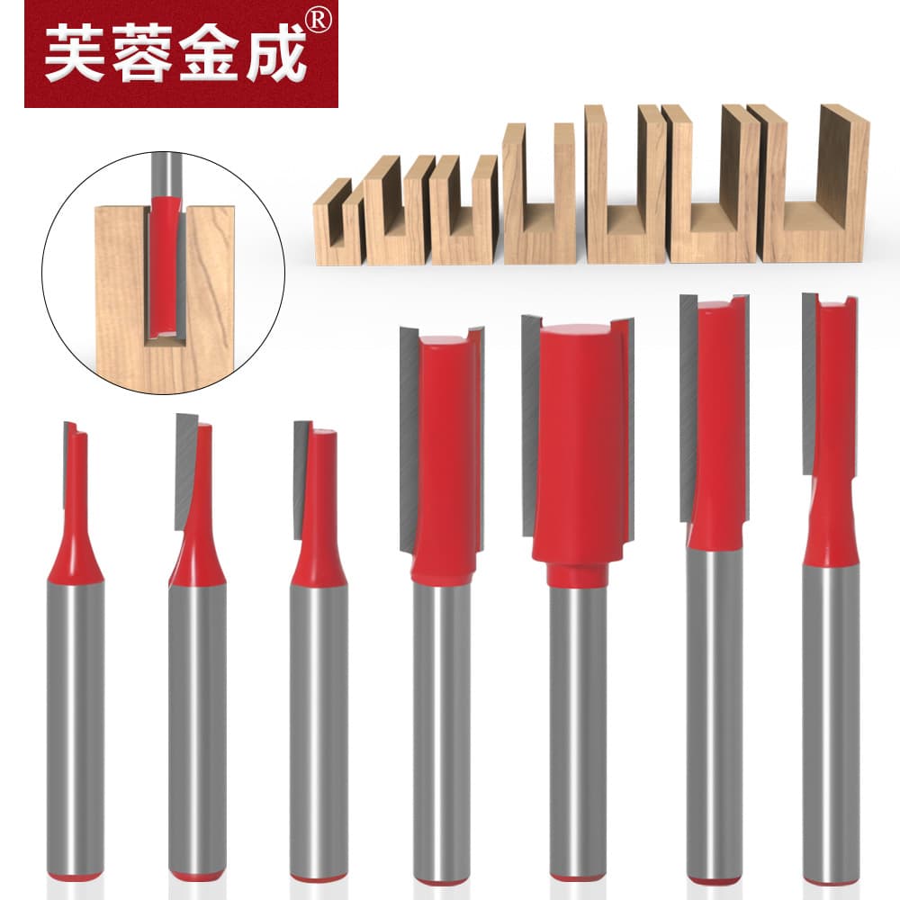 Metric Double-Flute Straight Router Bit for Woodworking, Trimmer Bit for Grooving and Trimming, Bakelite Milling Cutter