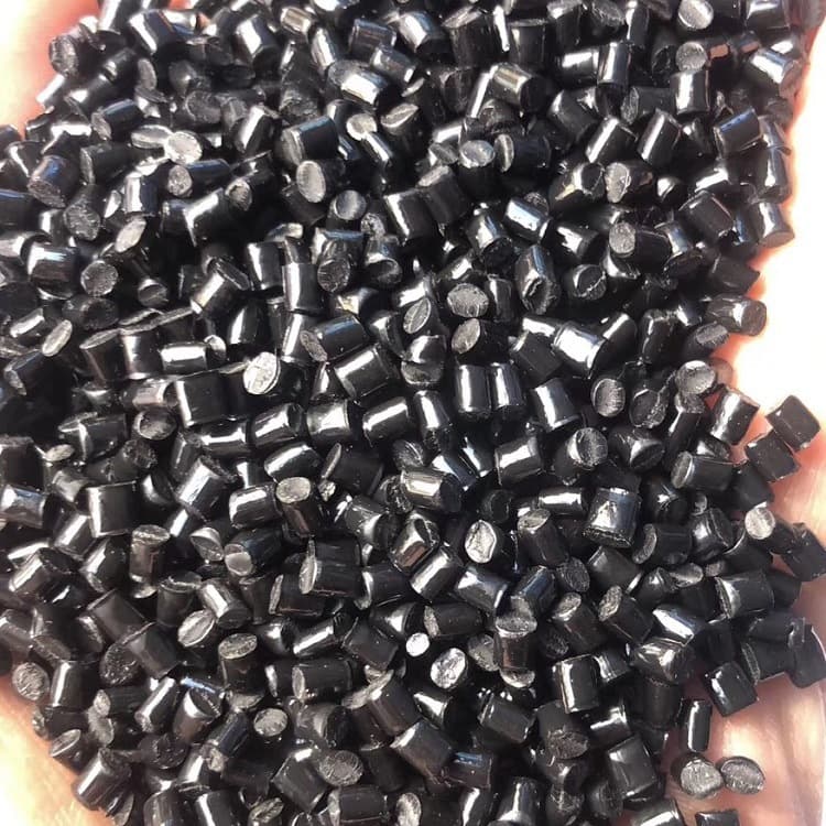Flame-retardant PPO recycled material, secondary material, flame-retardant V0 raw material, black PPO recycled plastic granules.