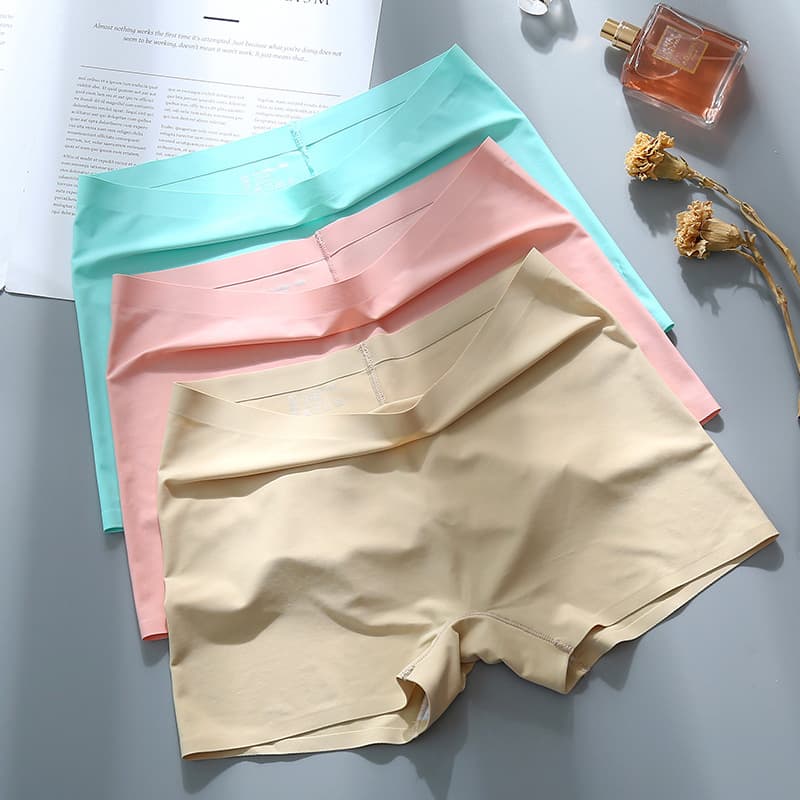 Women's Cotton Gusset Seamless Safety Shorts, Flat Leg, Anti-Peep, Summer Thin Style