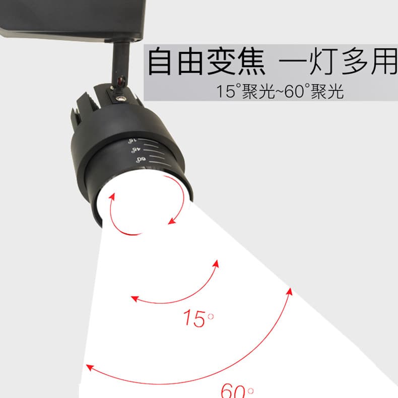 Mini Adjustable LED Zoom Track Spotlight Ceiling-Mounted Color Changing Embedded COB Housing Kit Aesthetically Pleasing