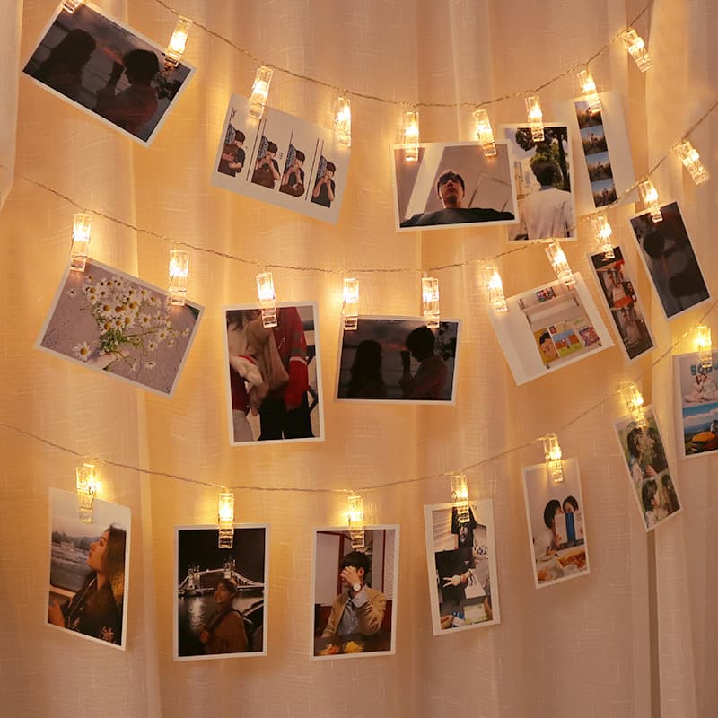 led photo clip light string wedding romantic confession photo wall Christmas holiday interior decoration colorful light string lighting