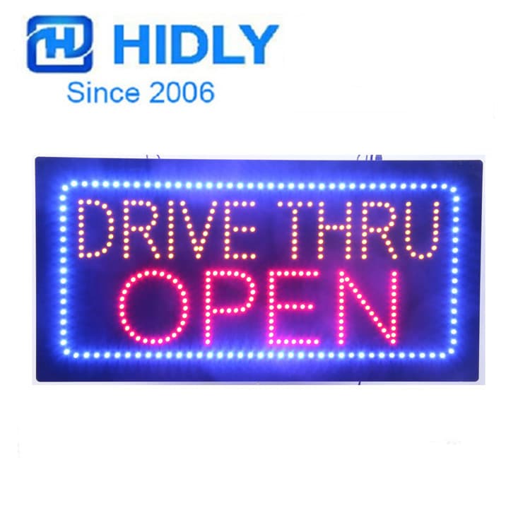 DRIVE THRU OPEN Sign Manufacturer OPEN Sign LED Illuminated Letters Billboard