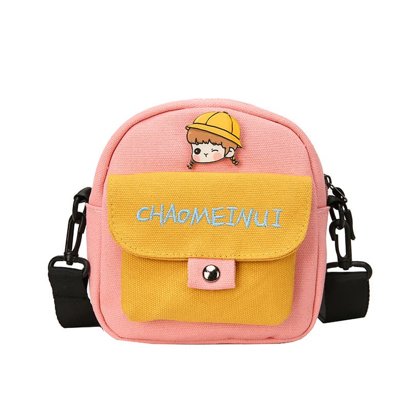 2020 New Trendy Korean Style Contrast Color Cute Canvas Shoulder Bag Ins Popular Student Fashionable Crossbody Bag