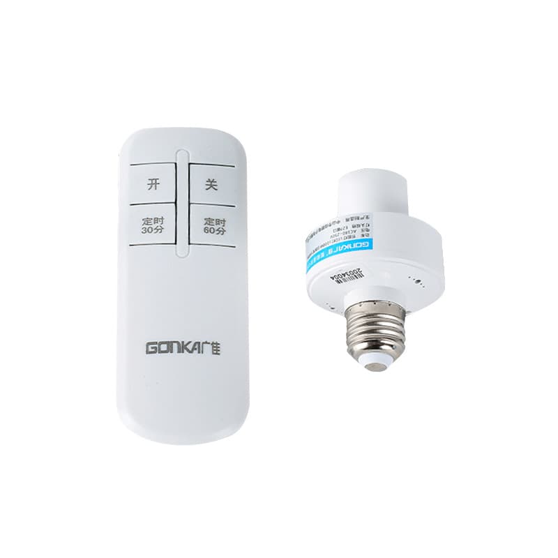 Smart Wireless Remote Control Lamp Holder, No Wiring Wall-Penetrating Remote Switch, E27 Screw / Car Windshield Sun Shade