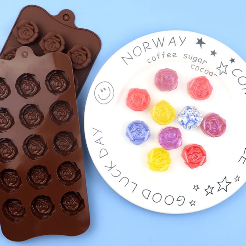 Wholesale 3D Rose Chocolate Mold Silicone Handmade Cold Process Soap Mold Wax Seal Stamp Mold