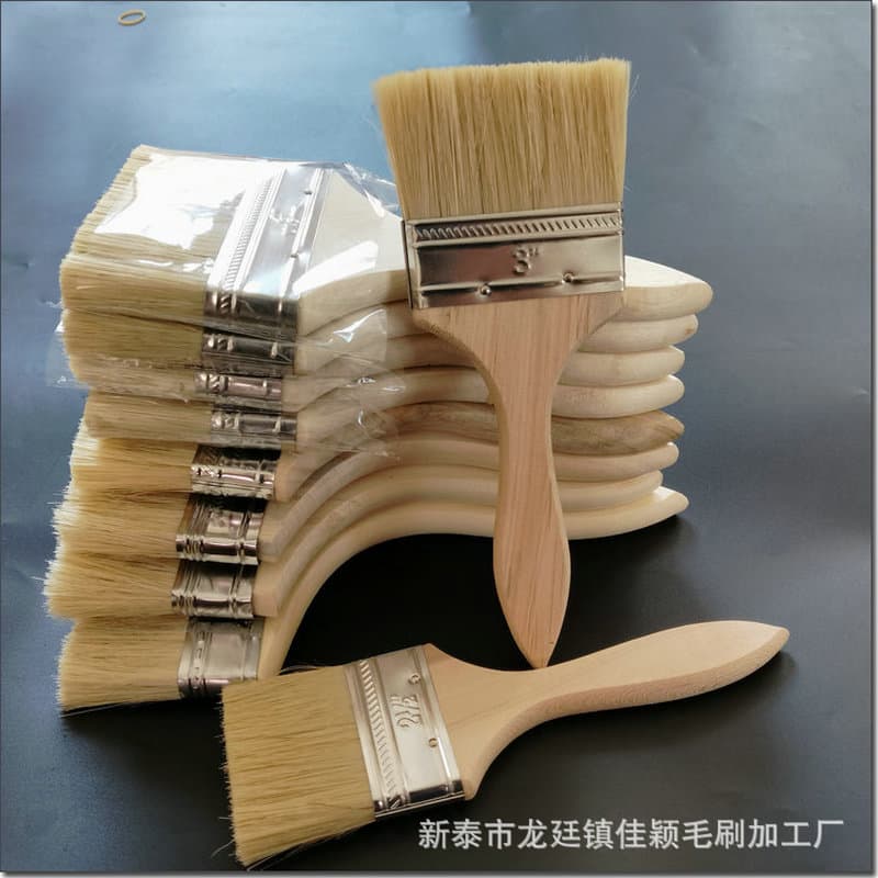 Wholesale Wooden Handle Thickened Brush Wooden Paint Brush Marine Industrial Brush BBQ Brush Home Improvement Tool Brush Paint Brown Brush