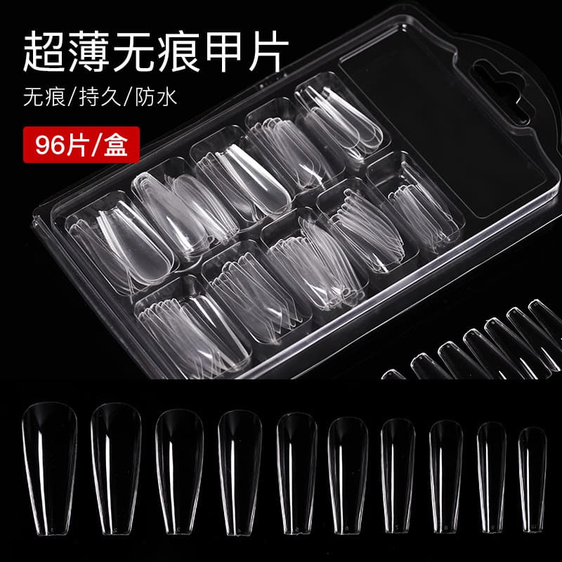 Press-On Nails False Nail Tips Removable Wearable Nails for Women Glue Ultra-Thin Invisible Transparent Matte Extension Nails