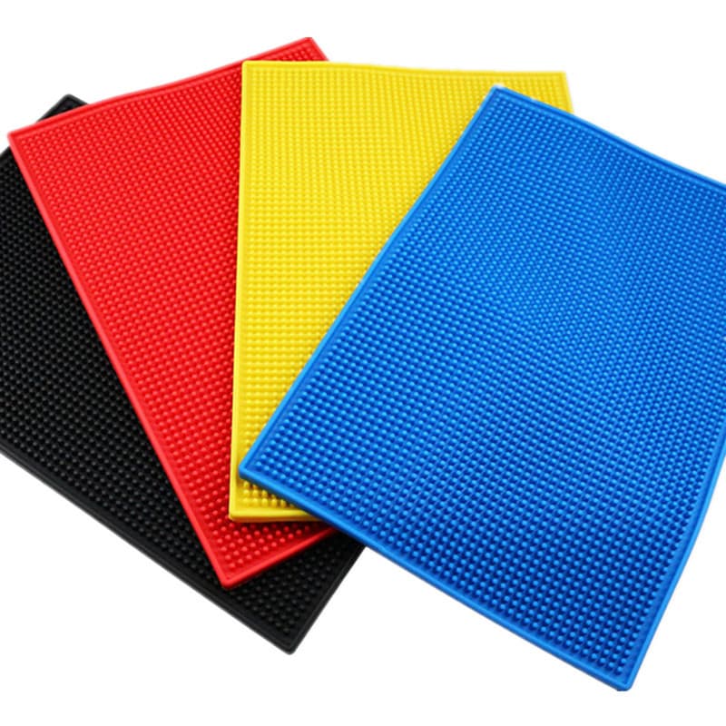 Wholesale PVC Coasters Bar Mats Pub Mats Rectangular Thickened Rubber Bar Mat Black Non-Slip Waterproof Mat