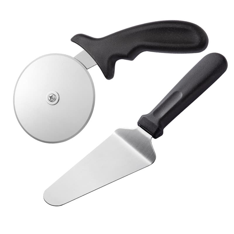 Factory Stock Pizza Cutter and Spatula Tool Set, Baking Tools Stainless Steel Dough Cutter and Cake Spatula Gift Box Set