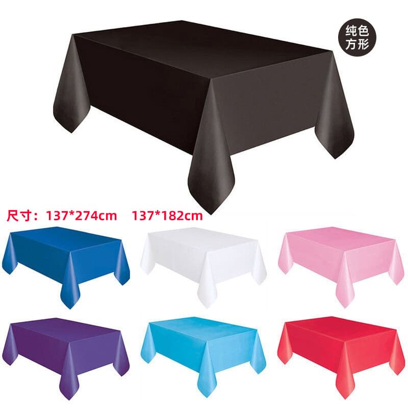 Disposable Tablecloth Round Tablecloth PEVA Plaid Tablecloth Biodegradable Waterproof Table Cover Party Tablecloth Solid Color PE