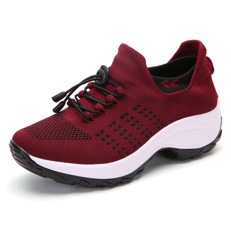 2021 Autumn New Women's Sneakers Plus Size Warm Weave Cross-Border Hot Selling Mom Shoes Thick Bottom Rocking Shoes