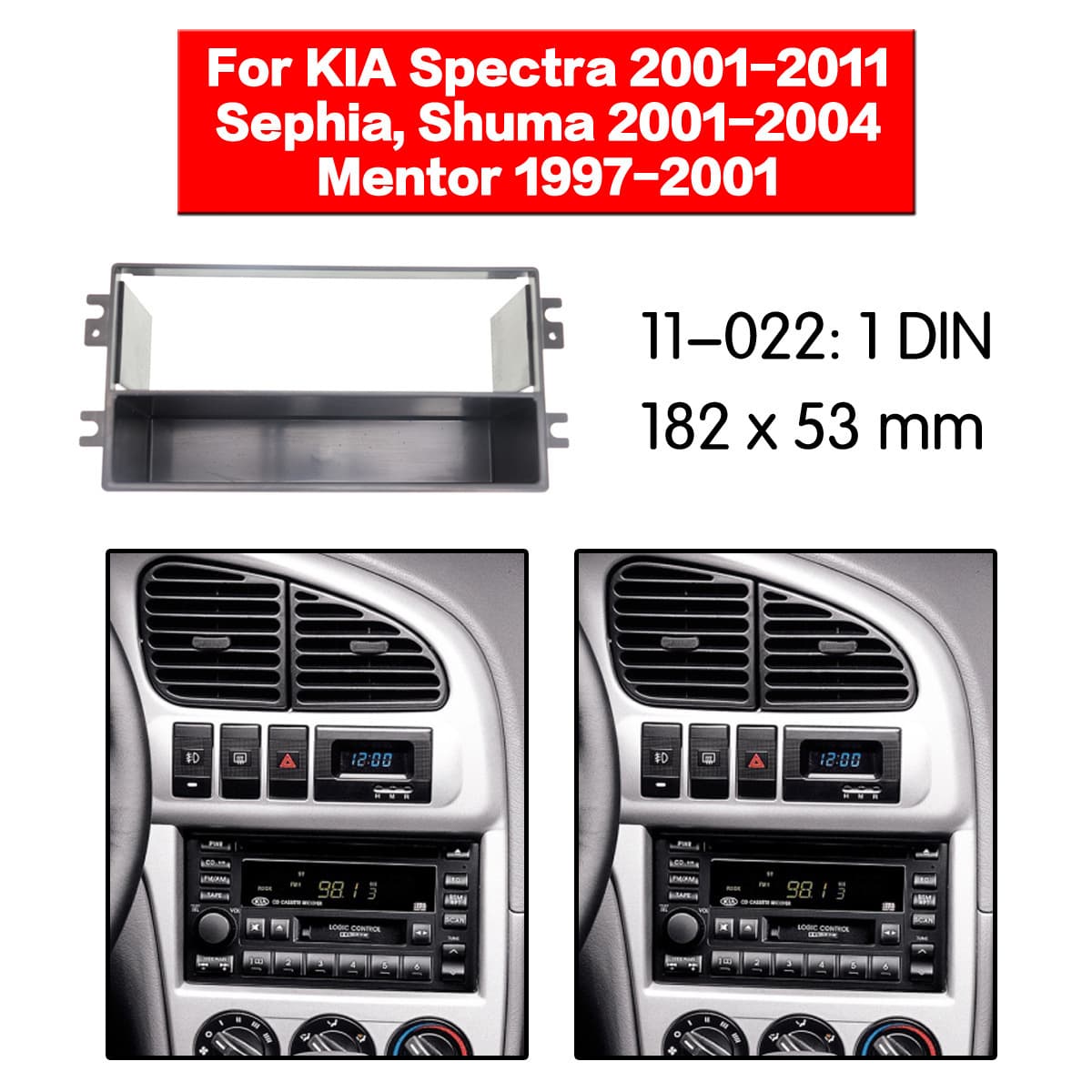Compatible with KIA Spectra 2001-2011, Sephia, Shuma 2001-2004; Mentor
