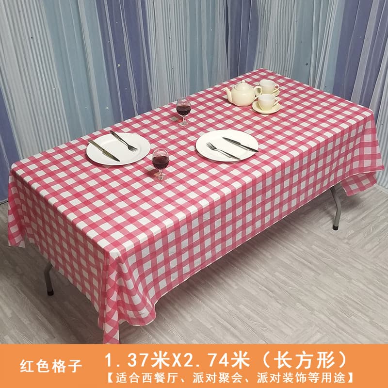 Disposable PEVA tablecloth 137x274 with grid, stripe, and wave patterns, plastic, waterproof, oil-proof, Instagram-style dining table cover.