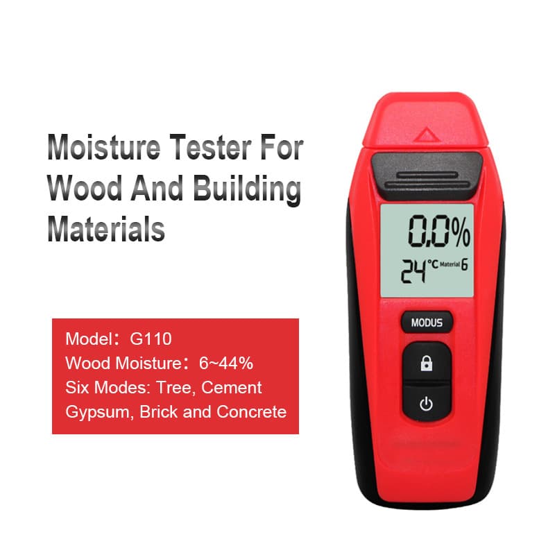 G110 Wood Moisture Meter for Building Materials, Floor, Cardboard, and Insertion Probe Hygrometer
