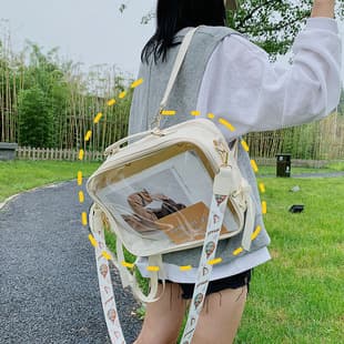 Japanese-style large-capacity clear ita backpack ins-style soft girl outing 20cm doll bag campus style backpack summer