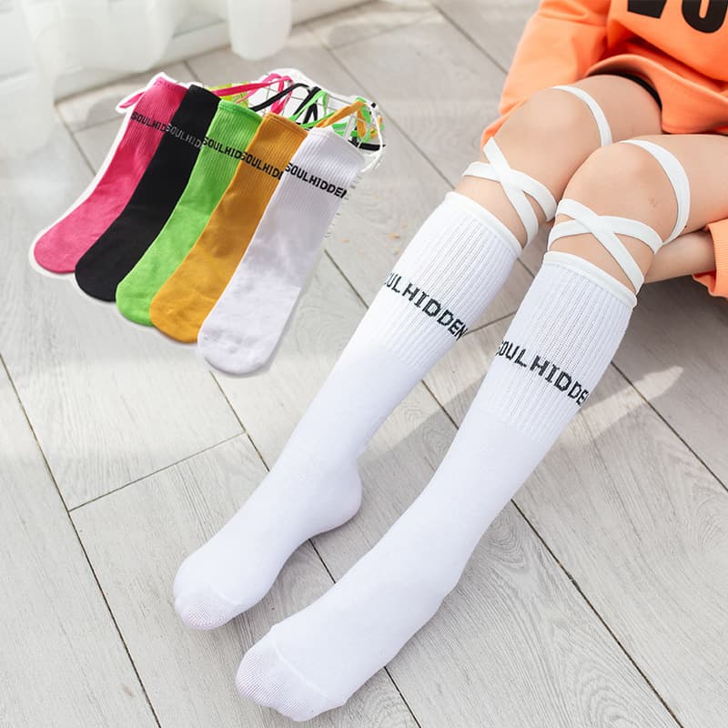 Spring/Summer Children's Strap Mid-Calf Socks, Girls' Socks, Fluorescent Long Socks, Trendy Parent-Child Socks, Family Matching Outfits