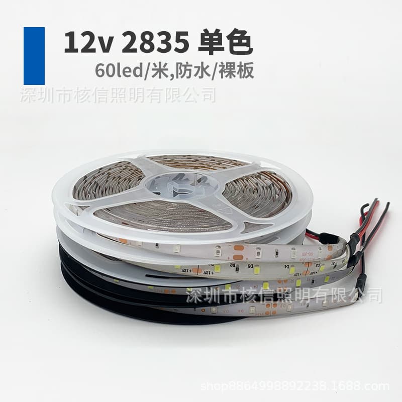 Single Color Waterproof LED Strip Lights 2835 Smd 12V 60pcs High Brightness Chips Silicone Dipped Multi Color Soft Lights
