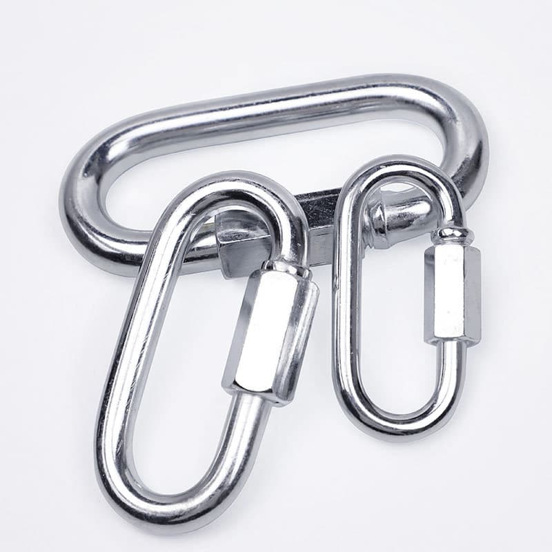 Outdoor Iron Galvanized Carabiner Oval Quick Link Chain Connector Buckle Safety Buckle