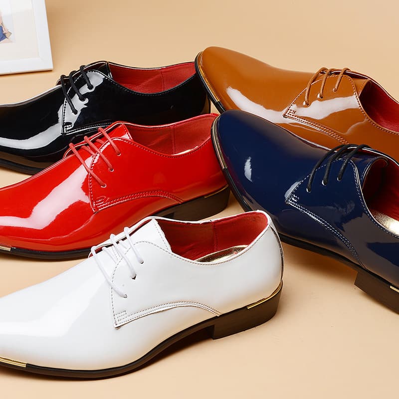 Vintage English Style Men's Business Casual Shoes Painted Leather Lace-up Shoes For Men 48