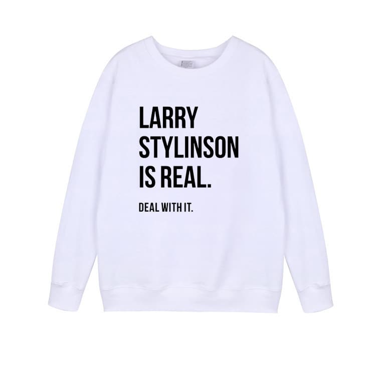 New Cross-Border Solid Color Larry Stylinson IsReal Amazon Hot-Selling Simple Round Neck Sweatshirt