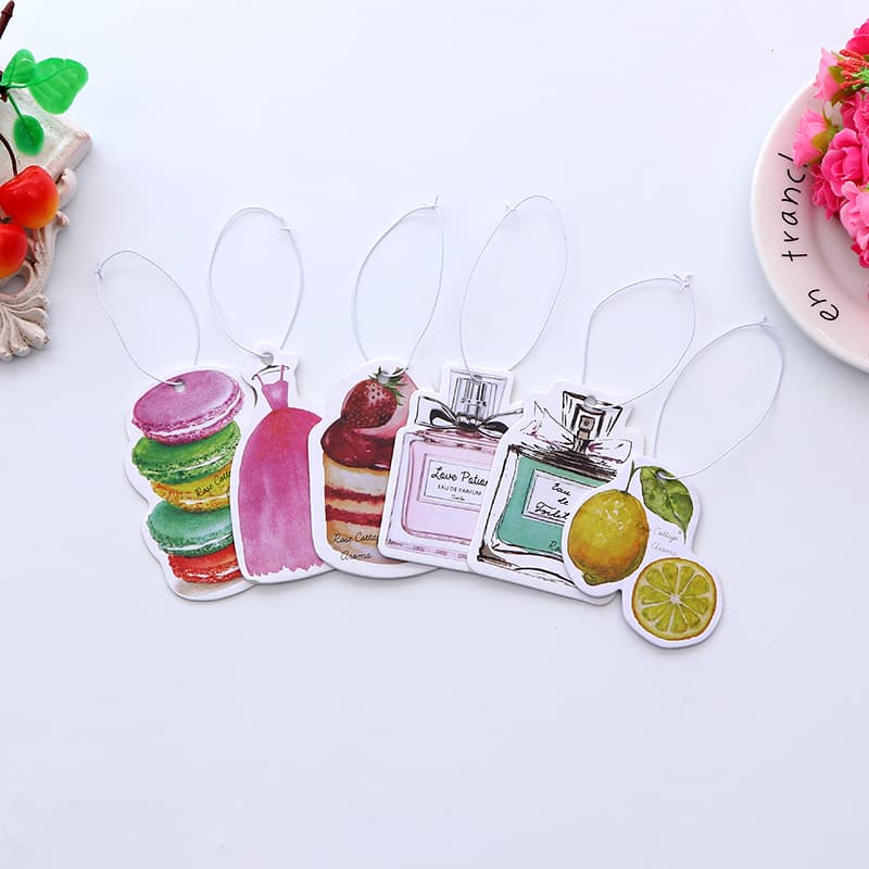 Custom Car Air Freshener Sheet Car Decoration Hanging Ornament Air Freshener Wholesale Cartoon Car Dashboard Figurine Paper Scented Card
