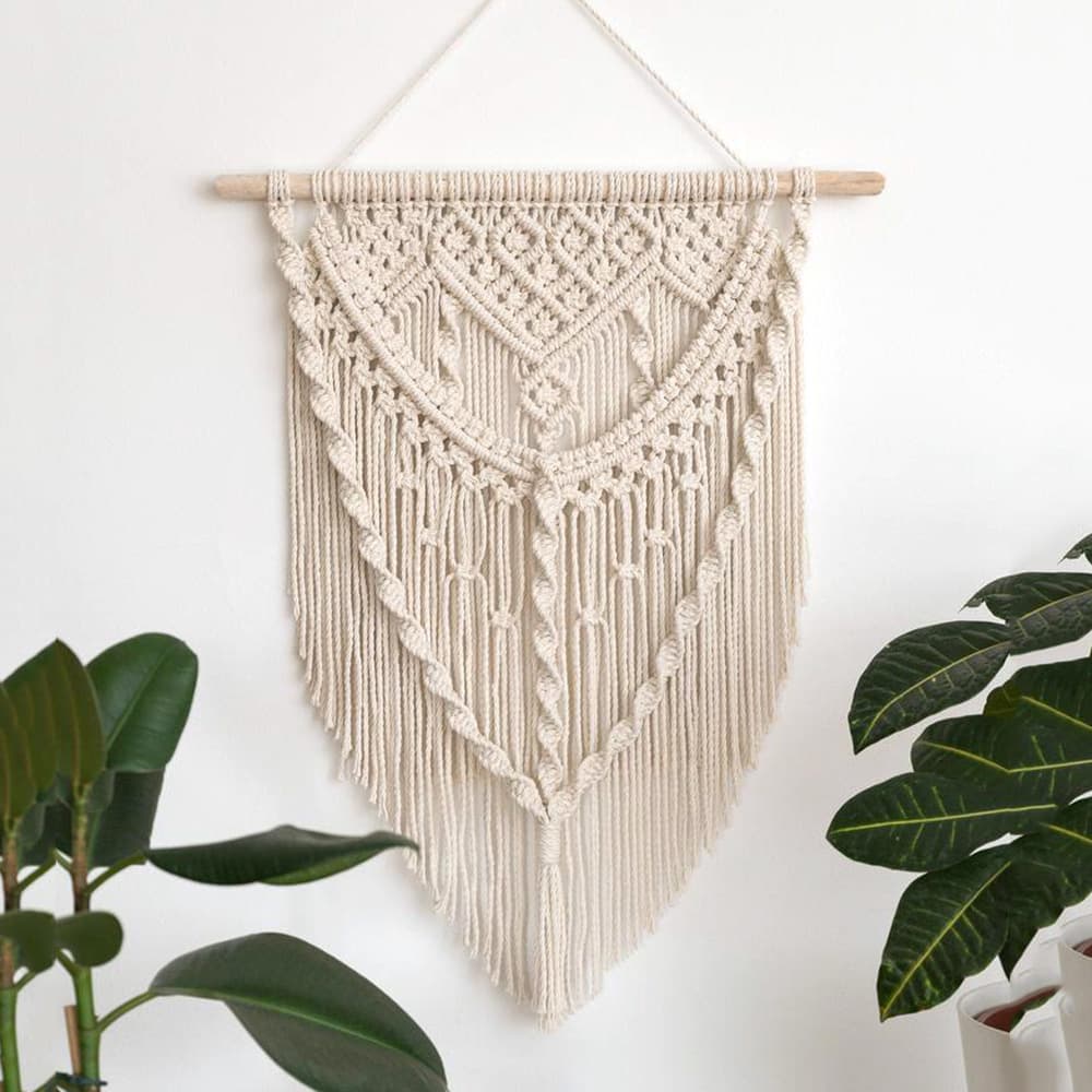 Modern Minimalist Handwoven Cotton Tapestry Home Decor Wall Hanging Art Nordic Wave Bohemian Style Rectangular Colorful Design