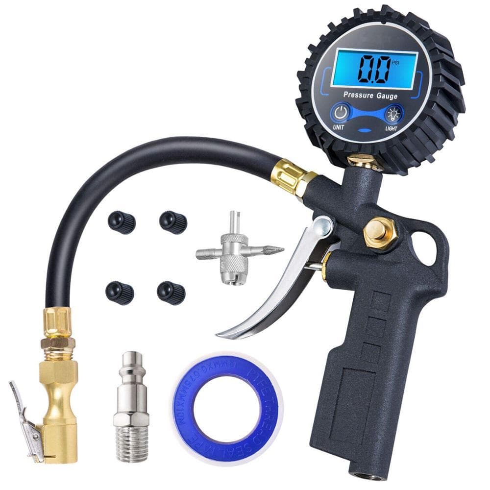 Digital Tire Pressure Gun for Car Tires, LED LCD Night Light Display Electronic Gauge