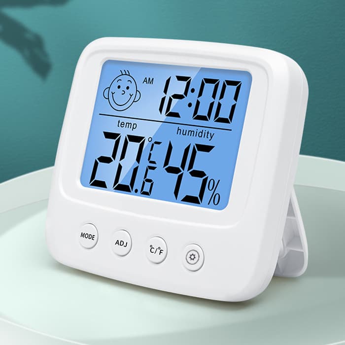 E0828 Digital Thermometer Hygrometer Multifunctional with Time/Date Display
