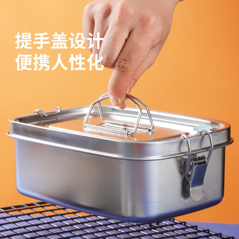 304 stainless steel lunch box for office workers and students with lunch lunch box double layer two compartments with partitions and handle fast food box