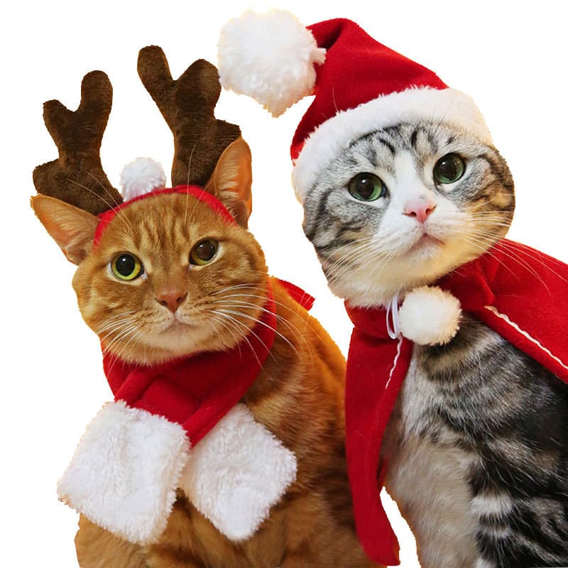 Cross-border Cat Headband Hat Scarf Dog Clothes Cat Cape Headwear Cape Christmas Funny Costume