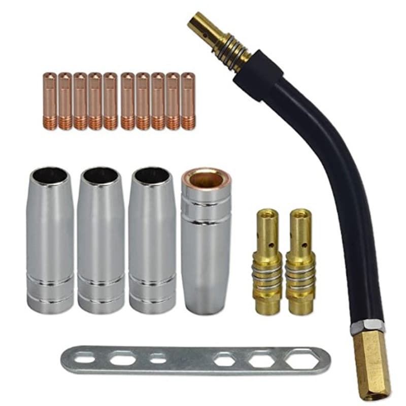 MB15AK welding torch MIG welding contact pin dot cover nozzle kit contact tip 0.8mm end gun neck connection thread