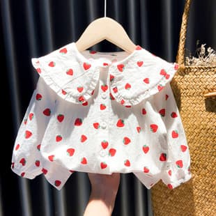Girls Shirt 2026 New Style Baby Long Sleeve Doll Blouse Spring Autumn Fashionable Little Girl Top Trendy