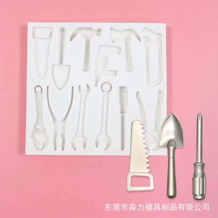 Mousse Cake Decoration Hammer Wrench Drill Handmade Chocolate Baking Silicone Mold - Small Tool Fondant Mold