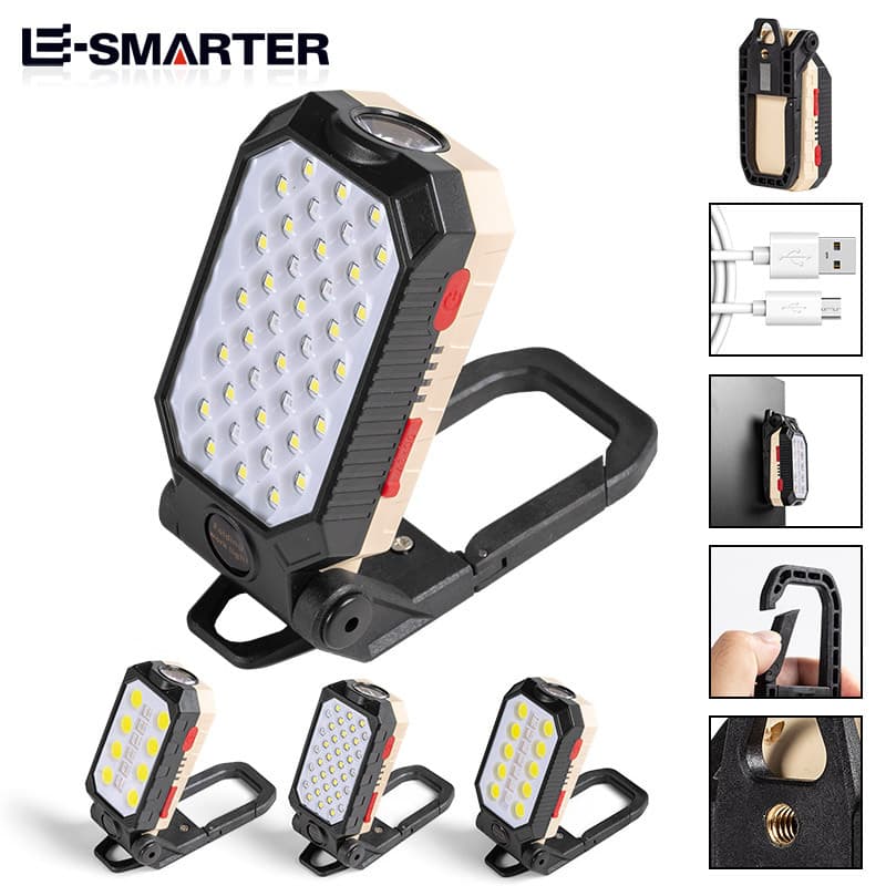 Cross-border New COB Work Light USB Rechargeable LED with Magnet Hook and Power Display Emergency Flashlight Inspection Lamp