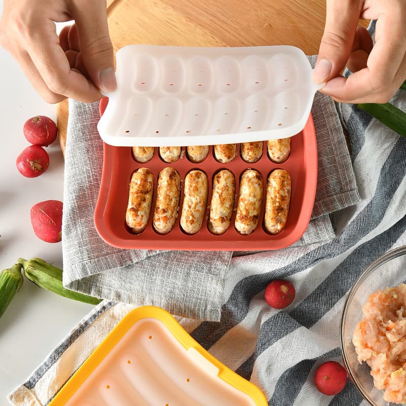 Kitchen baking silicone sausage mold, homemade hot dog mold, high temperature resistant baby food ham mold