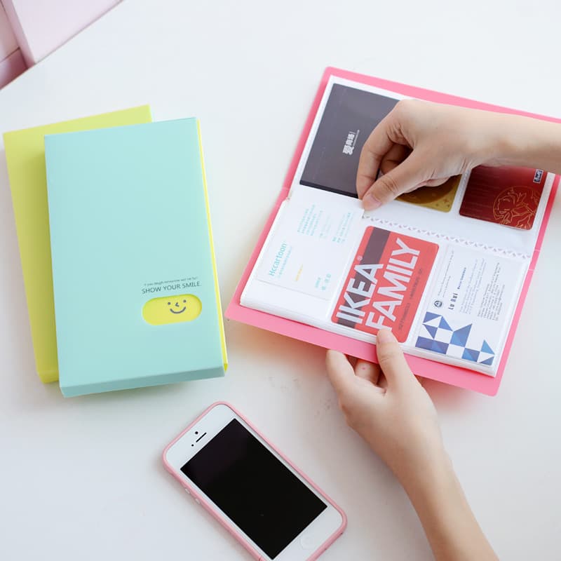 Cross-border trade "Love's Smile" PP business card holder, business card album, card case, train ticket holder with 120 large-capacity slots